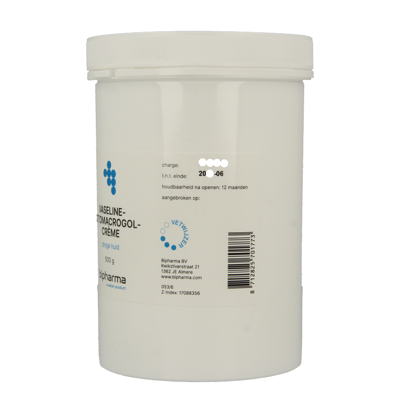 Bipharma Vaselinecetomacrogolcreme 500 Gram