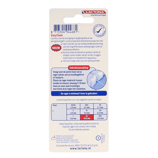 Lactona Easyclean XL 10.0mm 8.00 Stuks