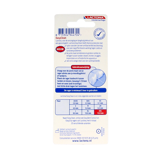 Lactona Easyclean XXL 12.0mm 8 Stuks