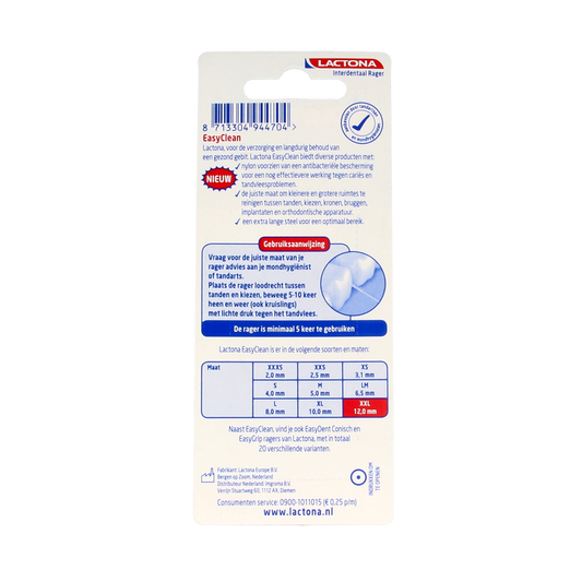 Lactona Easyclean XXL 12.0mm 8.00 Stuks