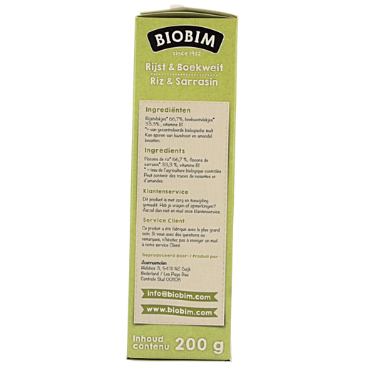 Biobim Baby rijst & boekweit 4 maanden bio 200 Gram