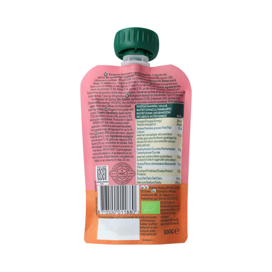 Organix Knijpfruit appel, aardbei & quinoa 12 maanden bio 100.00 Gram