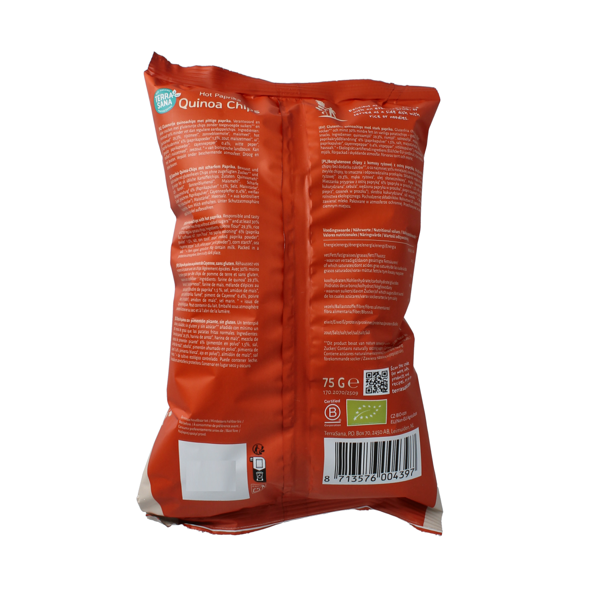 TerraSana Quinoa chips hot paprika bio 75.00 Gram