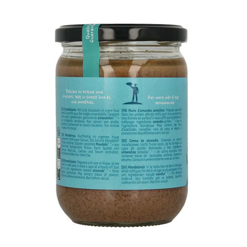 TerraSana Amandelpasta zonder zout bio 500 Gram