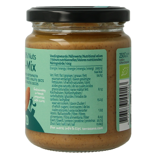 TerraSana 3 mix notenpasta zonder pinda bio 250.00 Gram