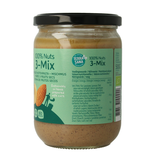 TerraSana 3 mix notenpasta zonder pinda bio 500.00 Gram