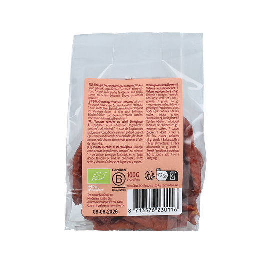 TerraSana Raw tomaten zongedroogd bio 100.00 Gram