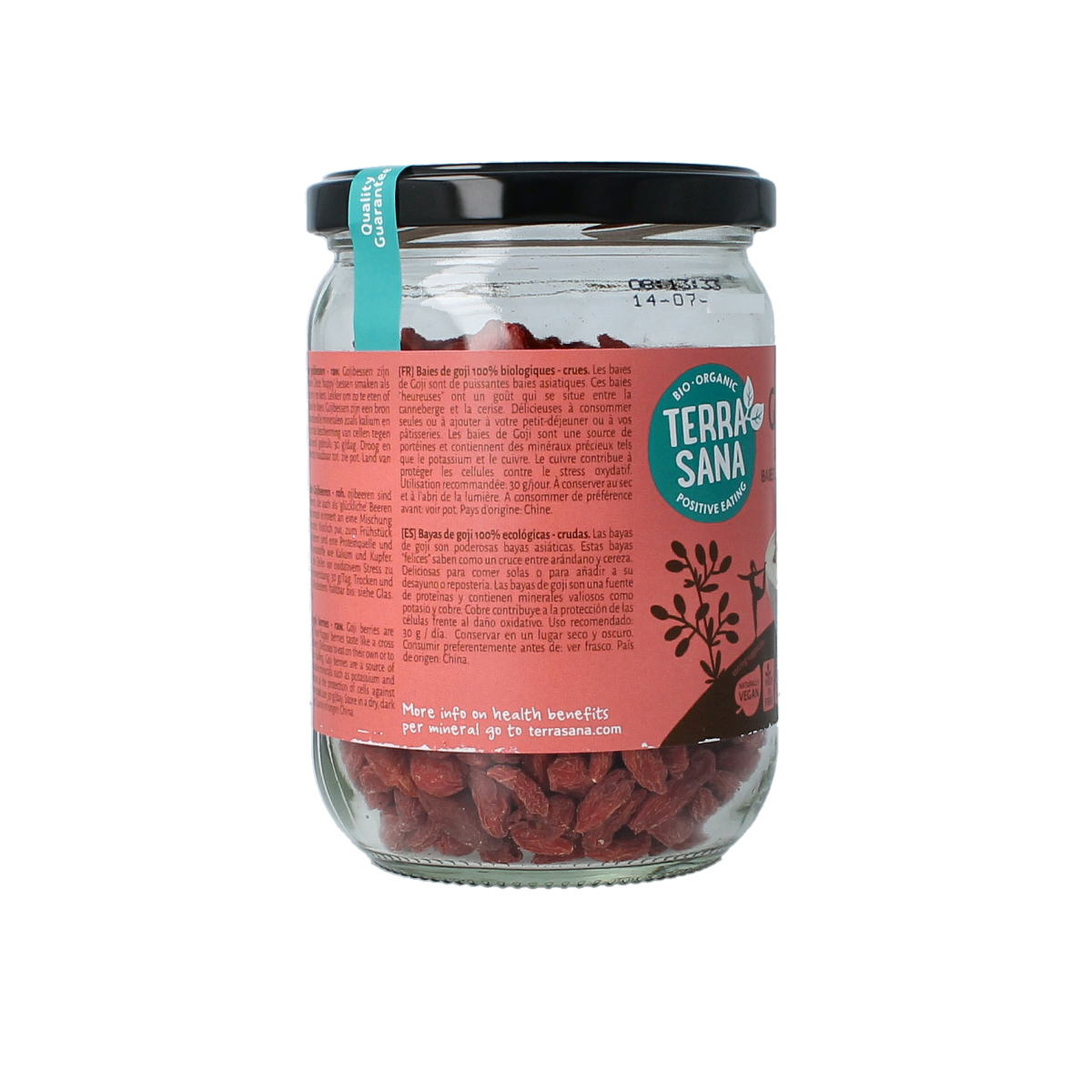 TerraSana Raw goji bessen in glas bio 200.00 Gram