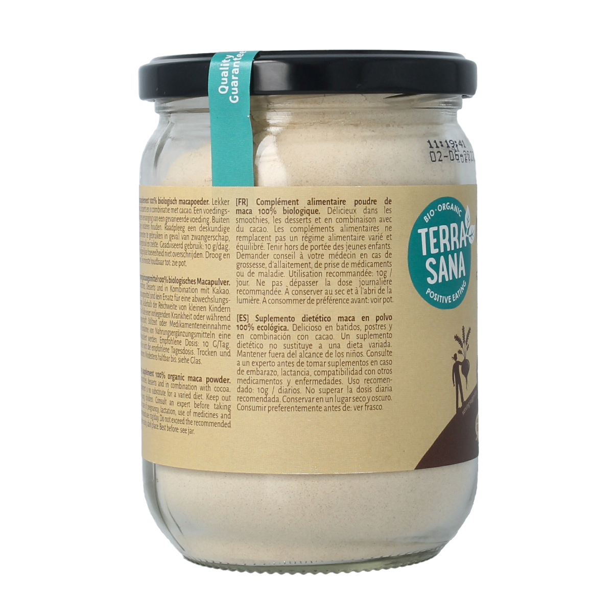 TerraSana Raw maca high energy poeder in glas bio 300.00 Gram