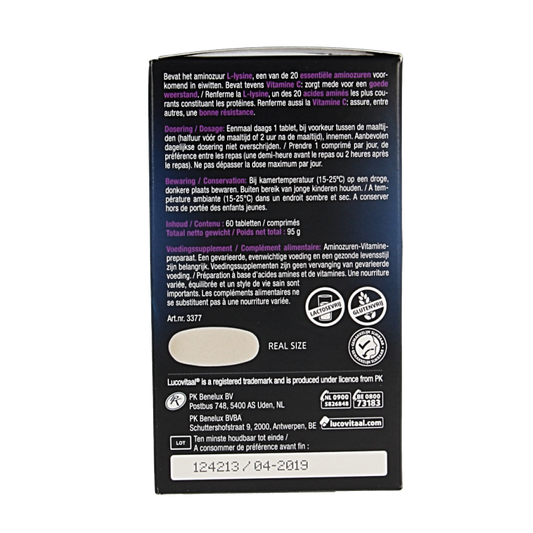 Lucovitaal L-Lysine 1000mg 60 Tabletten