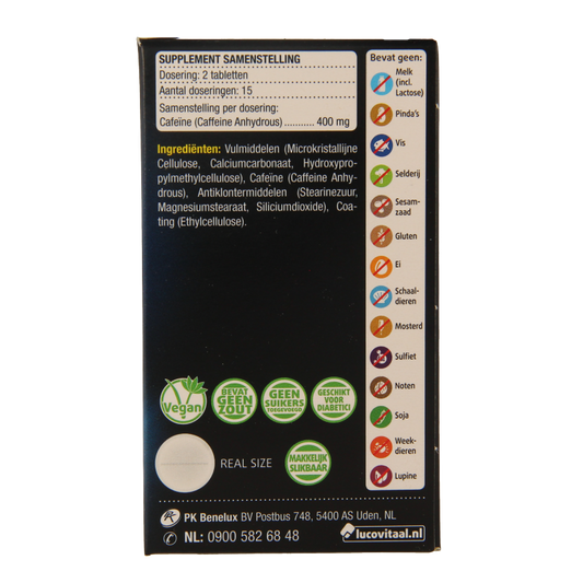 Lucovitaal Pure cafeine 30 Tabletten