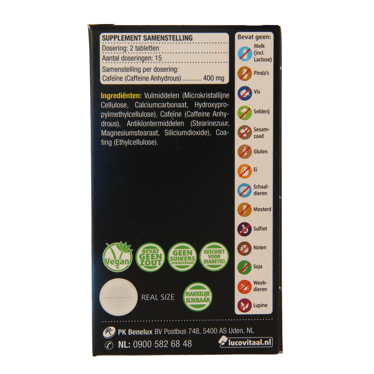 Lucovitaal Pure cafeine 30.00 Tabletten
