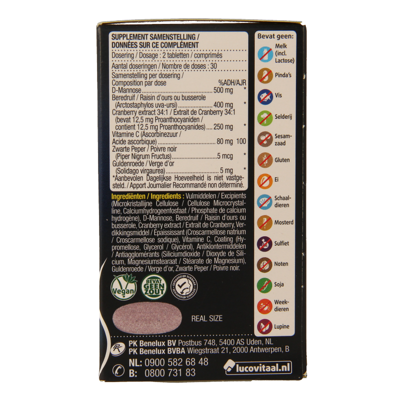 Lucovitaal D-Mannose cranberry 60 Tabletten