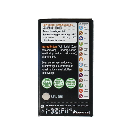 Lucovitaal Vitamine D3 75mcg 80.00 Capsules