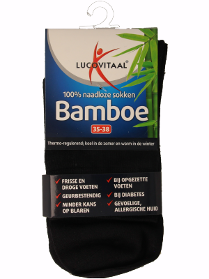Lucovitaal Bamboe sok lang blauw maat 35-38 1 Paar