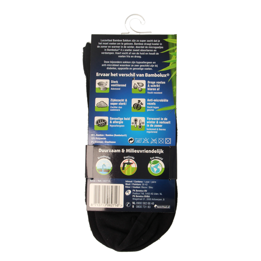 Lucovitaal Bamboe sok lang blauw maat 39-42 1 Paar