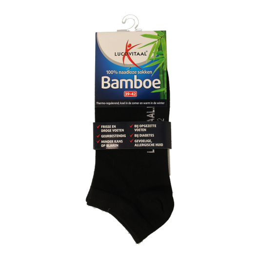 Lucovitaal Bamboe enkelsok zwart  maat 39-42 1 Paar