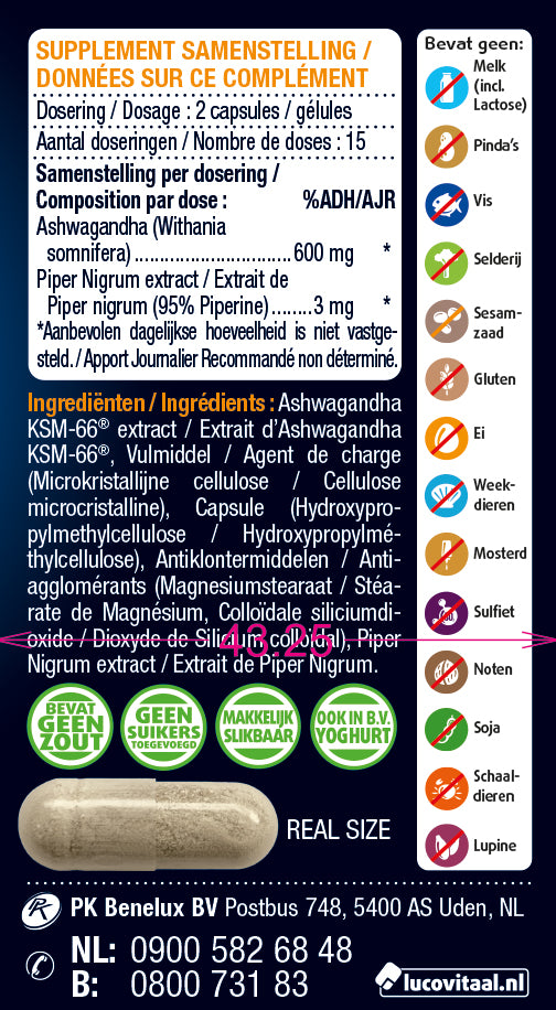 Lucovitaal Ashwagandha KSM-66 30 Capsules