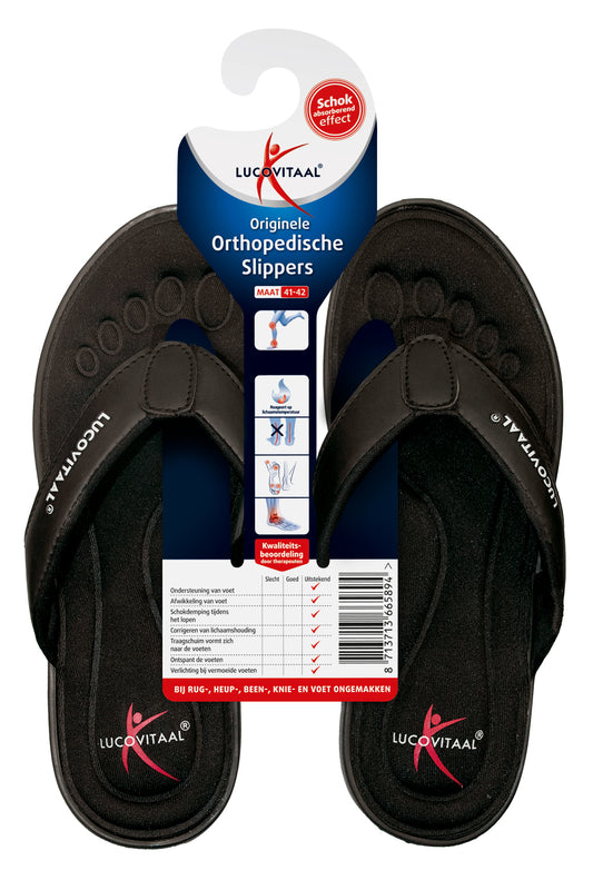 Lucovitaal Orthopedische slipper 41-42 zwart 1 Paar