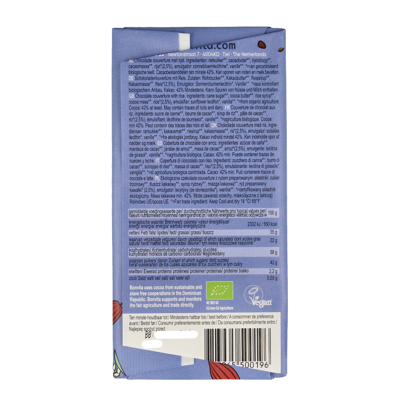 Bonvita Rijstmelk chocolade rice crispy bio 100 Gram