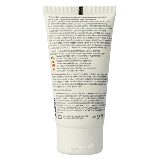 O' Zoleil Zonnebrandcreme gezicht SPF30 50 Milliliter