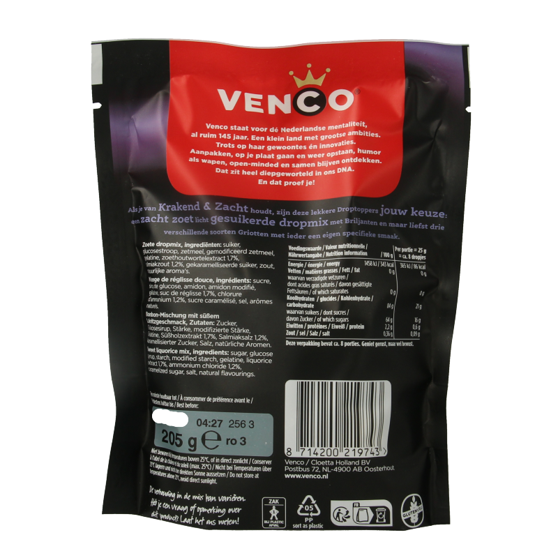 Venco Droptoppers krakend & zacht 205 Gram