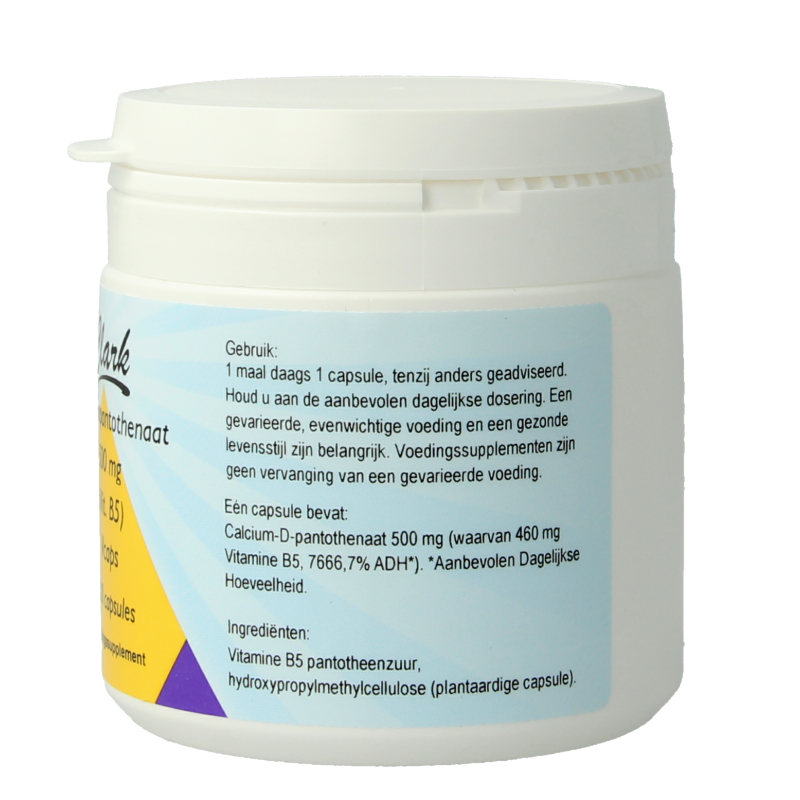 Clark Vitamine B5 pantotheenzuur 500mg 100 Vegetarische capsules