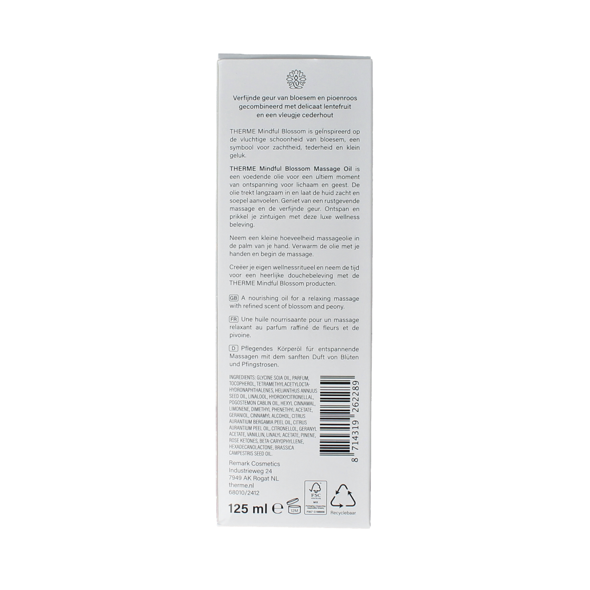 Therme Mindfull blossom massage oil 125.00 Milliliter
