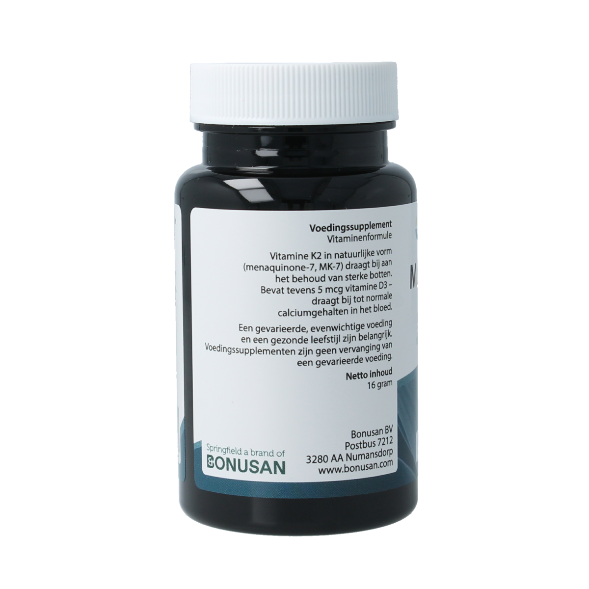 Springfield MenaQ7 Forte vitamine K2 180 mcg 60.00 Vegetarische capsules