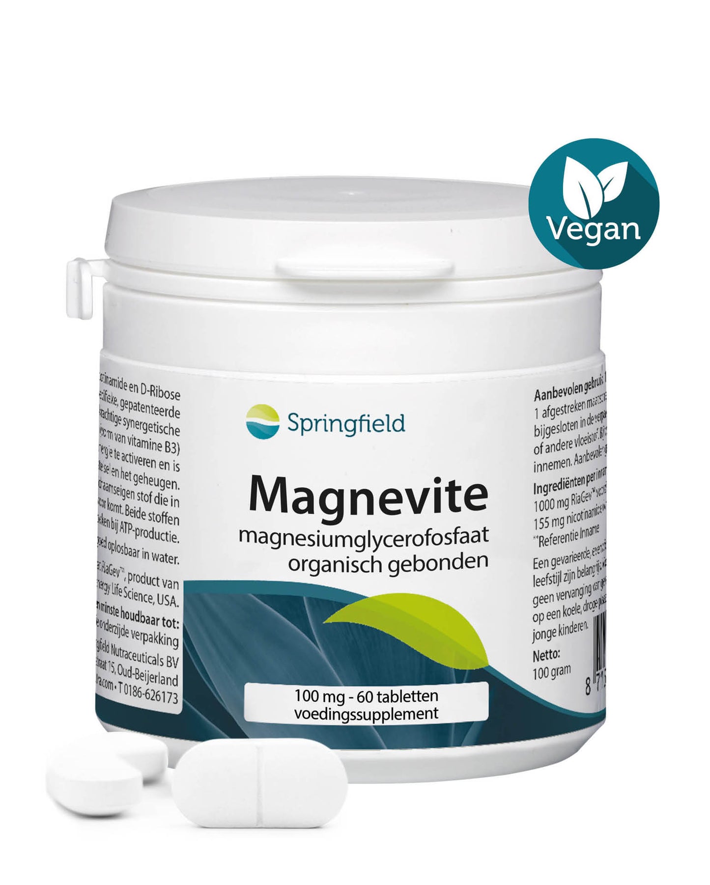 Springfield Magnevite magnesium glycerofosfaat 100 mg 60 Tabletten