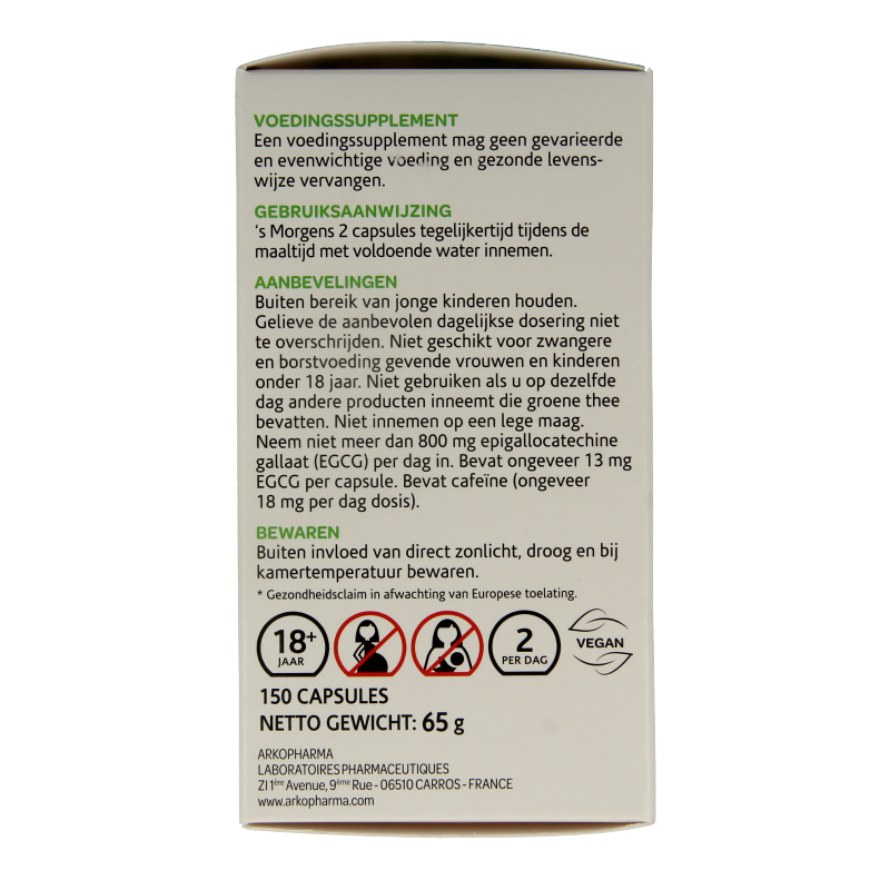Arkocaps Groene thee bio 150 Vegetarische capsules