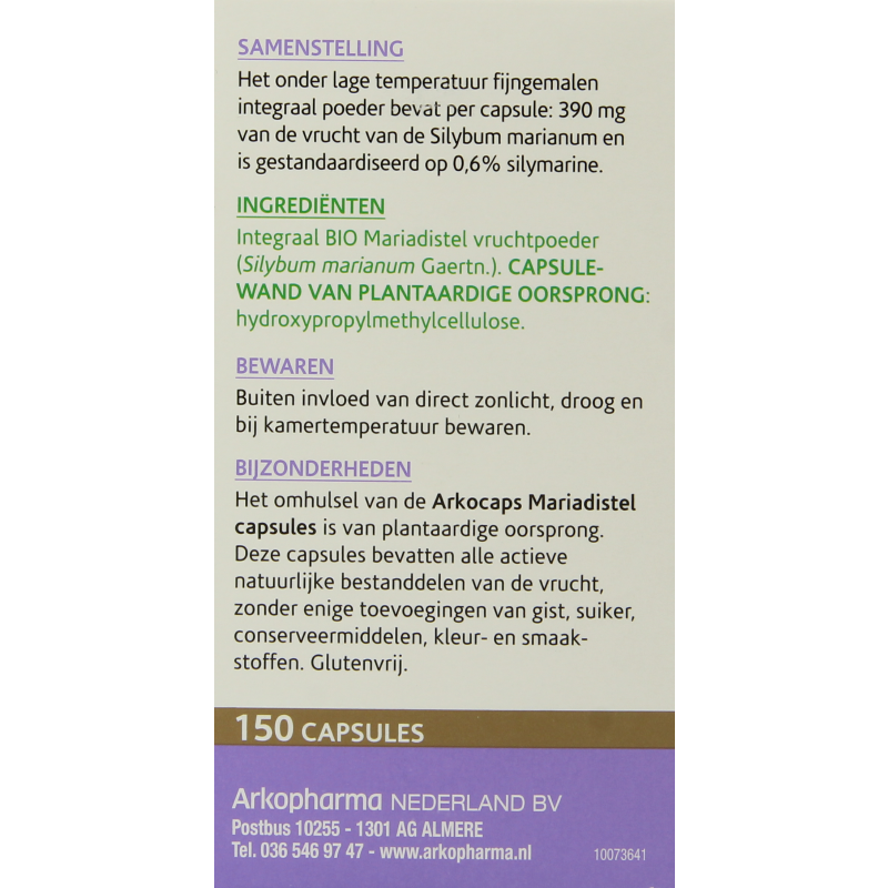 Arkocaps Mariadistel bio 150 Capsules