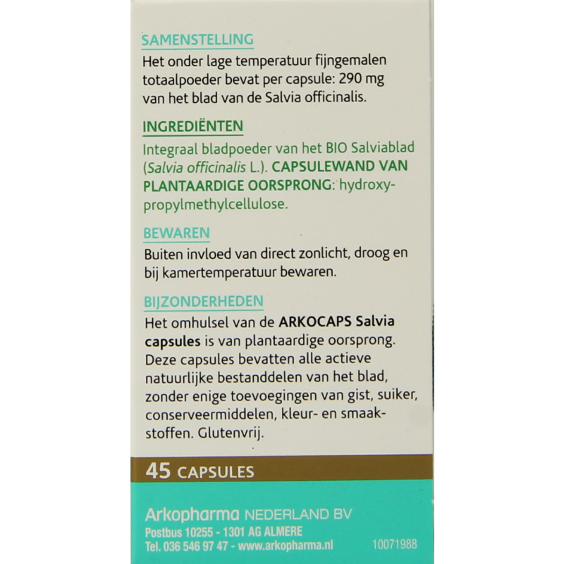 Arkocaps Salvia bio 45 Capsules