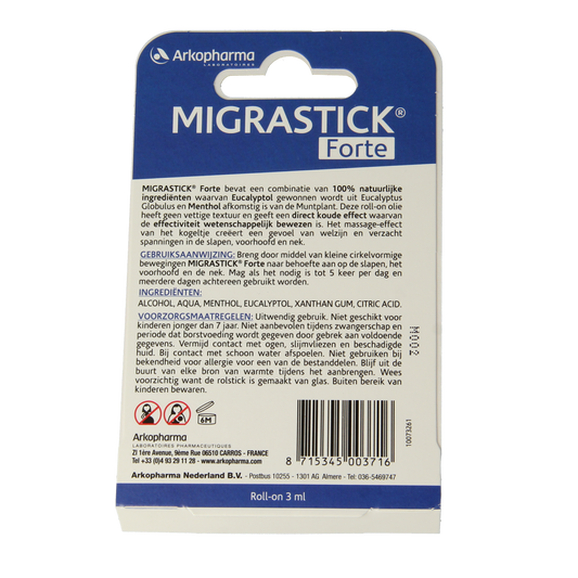 Migrastick Forte hoofdroller 3.00 Milliliter