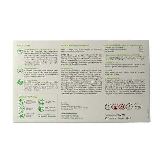 Arkofluids Detox drinkampullen 15ml bio 10 Ampullen