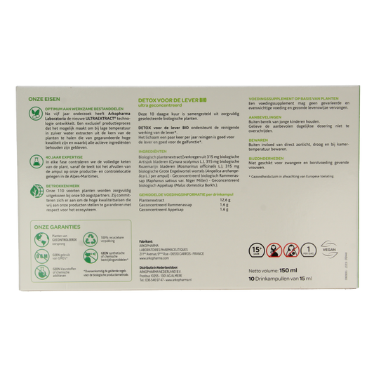 Arkofluids Detox lever bio 10 Ampullen