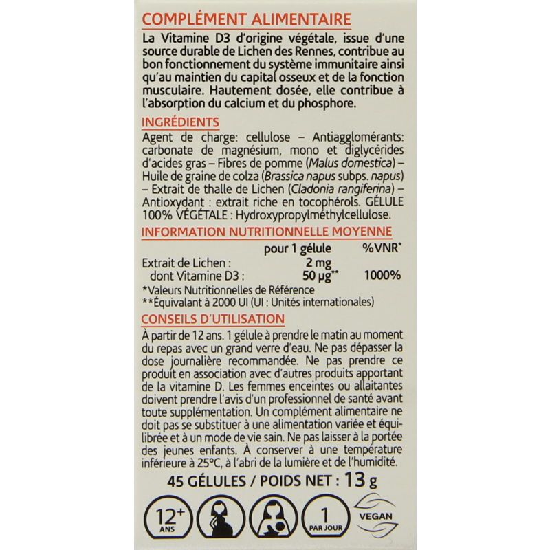 Arkocaps Vitamine D3 2000IE vegan 45 Capsules