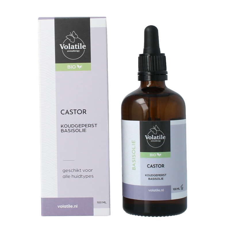 Volatile Castor koudgeperst basisolie bio glazen fles 100 Milliliter