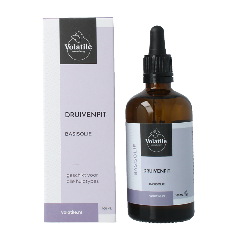 Volatile Druivenpit basisolie glazen fles 100 Milliliter