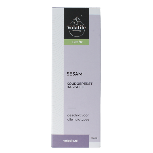 Volatile Sesam koudgeperst basisolie bio glazen fles 100 Milliliter