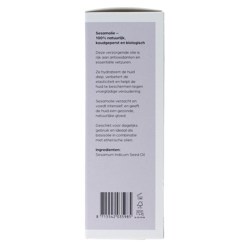 Volatile Sesam koudgeperst basisolie bio glazen fles 100 Milliliter