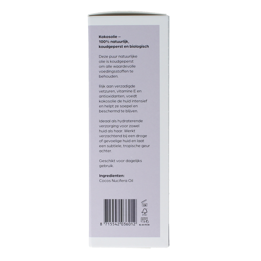Volatile Kokos koudgeperst basisolie bio glazen fles 100.00 Milliliter