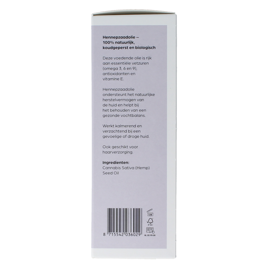 Volatile Hennepzaad koudgeperst basisolie bio glazen fles 100.00 Milliliter