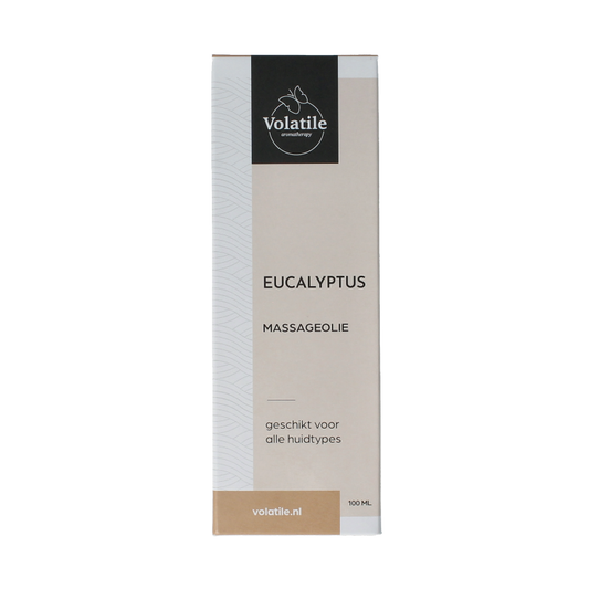 Volatile Massageolie eucalyptus glas met pomp 100 Milliliter