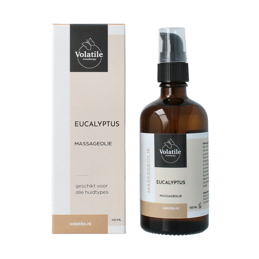Volatile Massageolie eucalyptus glas met pomp 100 Milliliter
