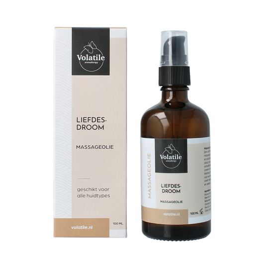 Volatile Massageolie liefdesdroom glas met pomp 100 Milliliter