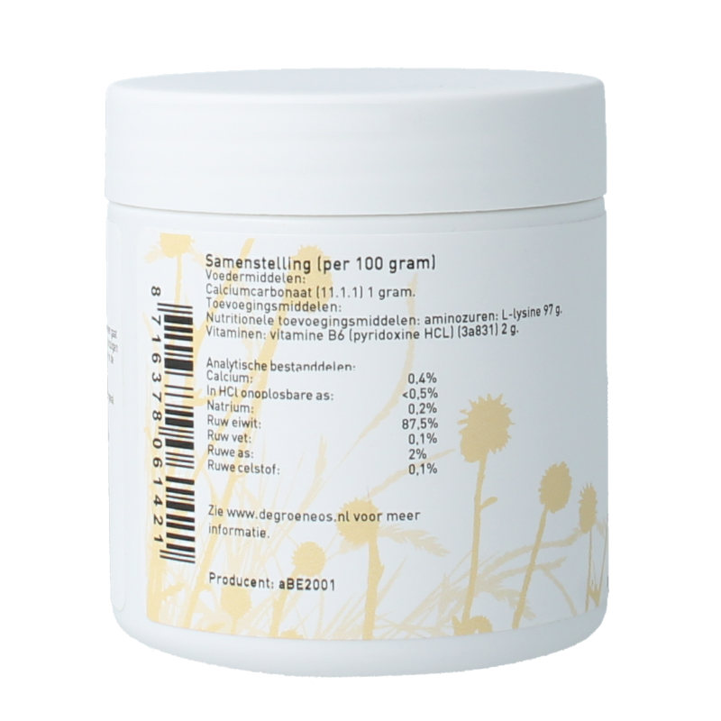 Groene Os L-Lysine en vitamine B6 hond/kat 100 Gram