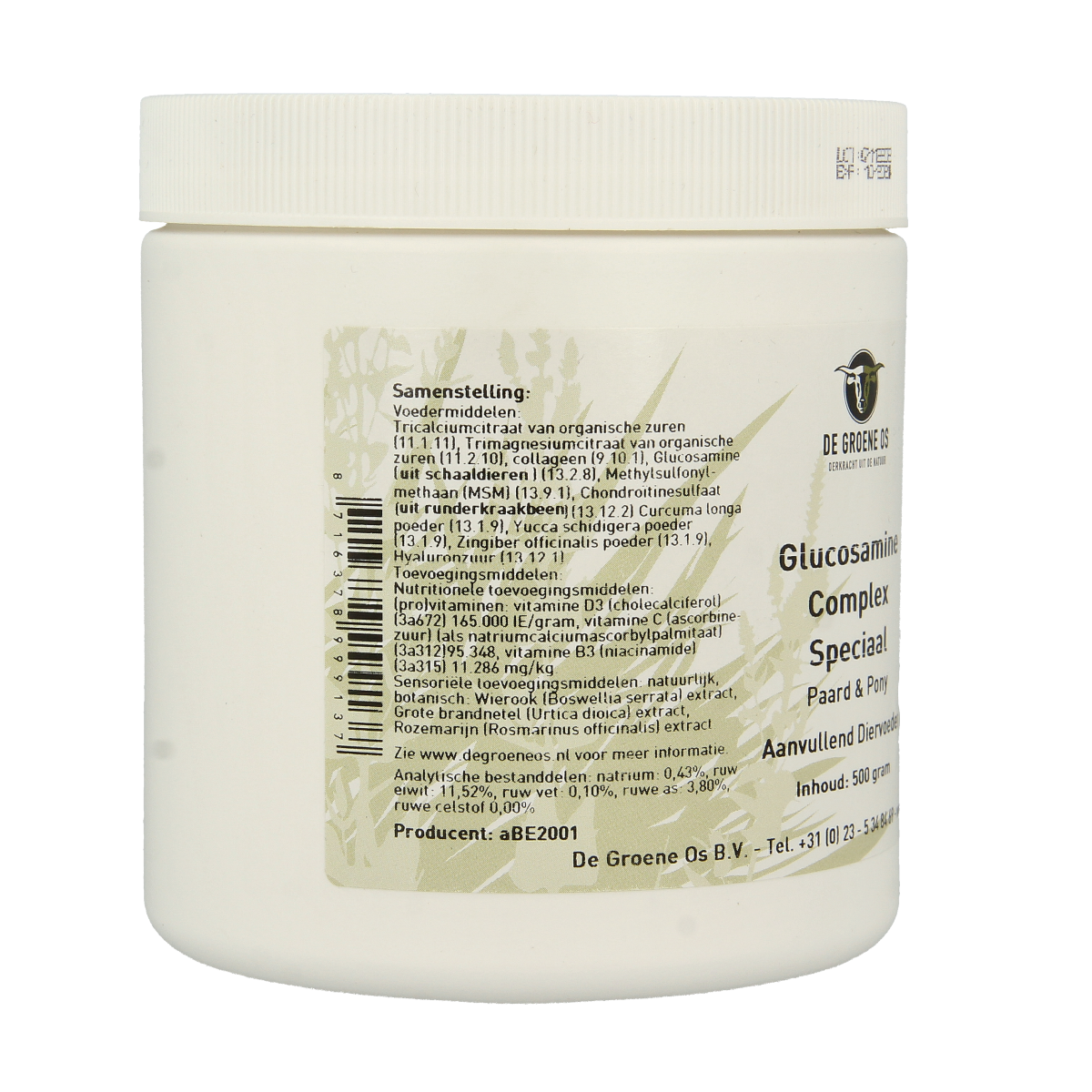 Groene Os Glucosamine complex speciaal paard/pony 500.00 Gram