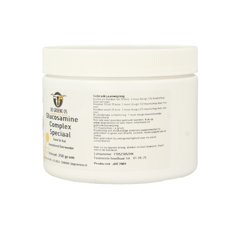 Groene Os Glucosamine complex speciaal hond/kat 250 Gram