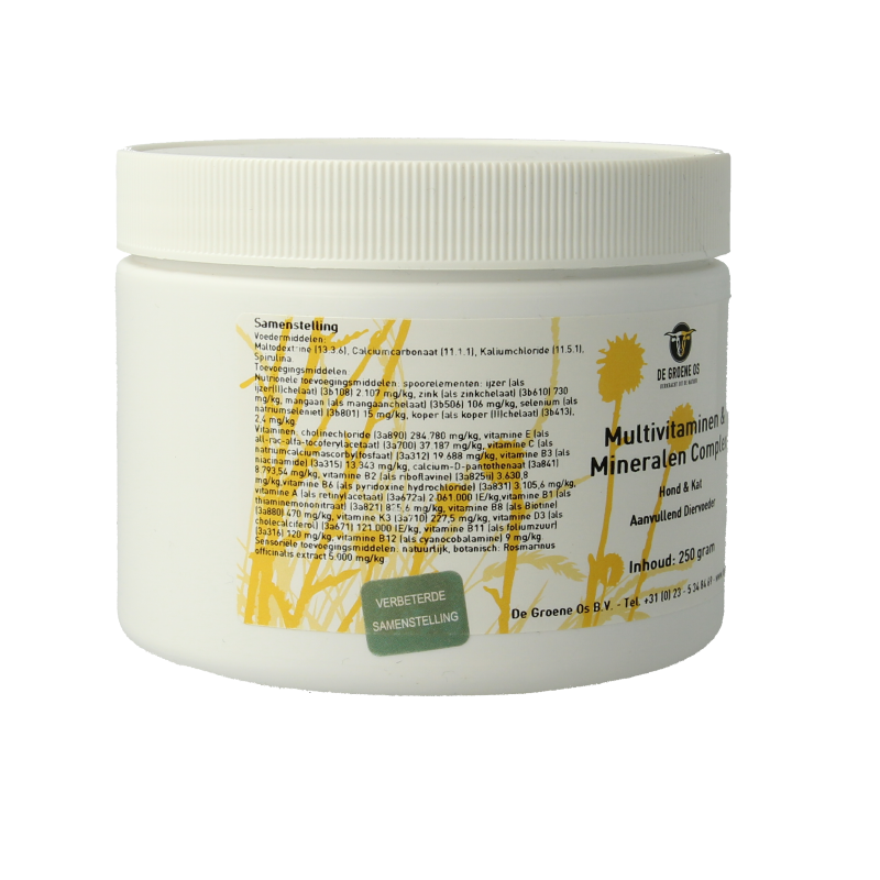 Groene Os Multi vitamine & mineralen complex hond/kat 250 Gram